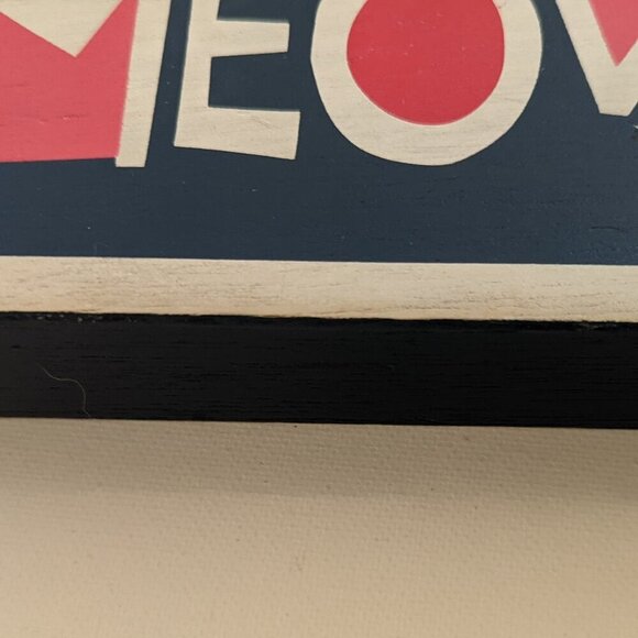 NWT Pink 'MEOW' Wood Box Sign Home Table Decor Michael's Pets Cat Kitten Lover - Picture 4 of 6